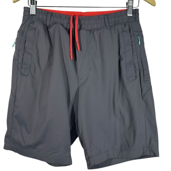 BIRDOGS Grey Lined Elastic Drawstring Waist Shorts with Pockets Medium - Picture 1 of 7